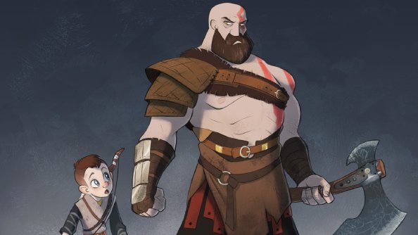 God Of War 4 Cartoon Artwork