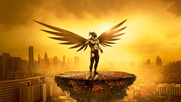 Fantasy Angel Gold Digital Art 5k