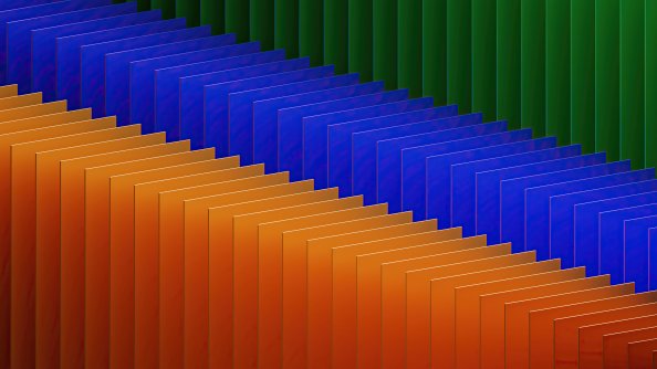 Orange Blue Green 3d Abstract