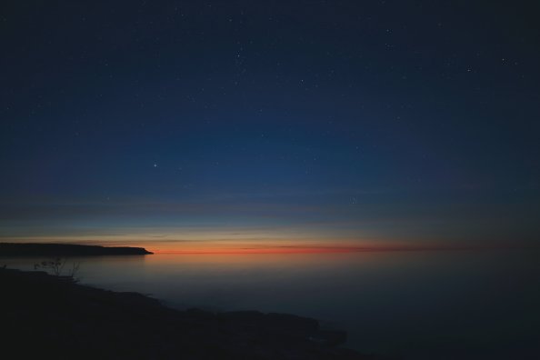 Starry Night Calm Sunset 5k