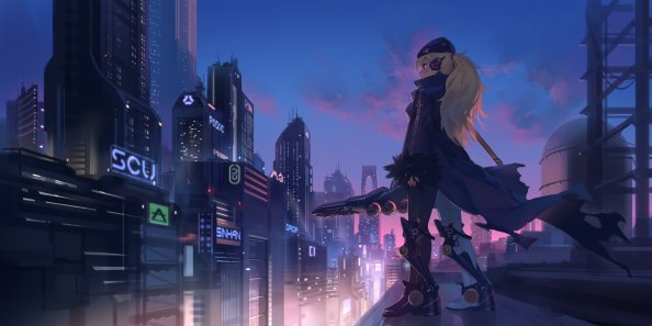 Anime Girl In City 4k