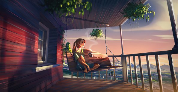 Girl Drinking Coffee In The Morning