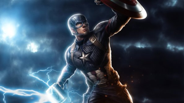 Captain America Mjolnir Avengers Endgame 4k Art