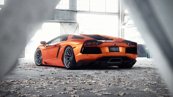 Orange Lamborghini Aventador 5k