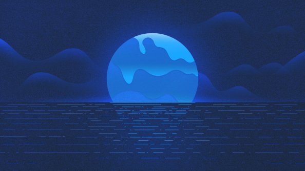 Melting July Blue Cool Ocean Sunet