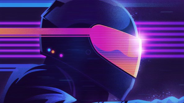 Retrowave Biker Helmet