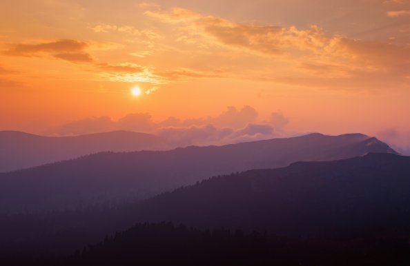 Sunset In The Mountains
