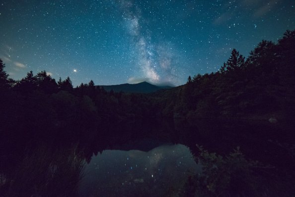 Starry Night Sky Reflection 5k
