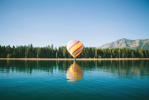 Yellow Red Hot Air Balloon 4k