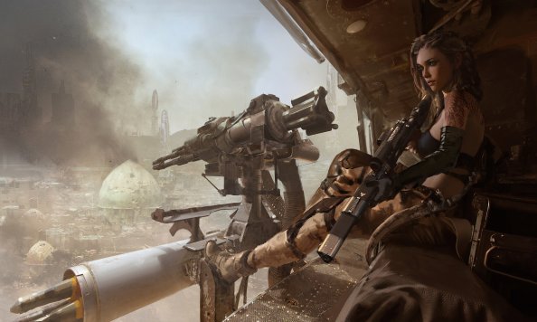 Lone Girl With Guns 4k