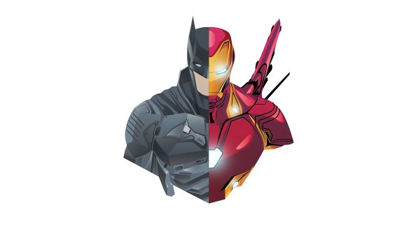 Batman And Iron Man 4k Minimalism