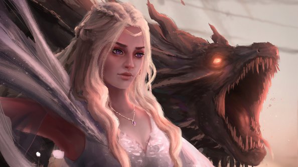 Daenerys Targayen With Dragons Artwork 4k