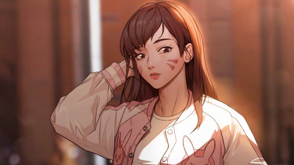 Dva Overwatch Urban Girl Sketch Art 5k