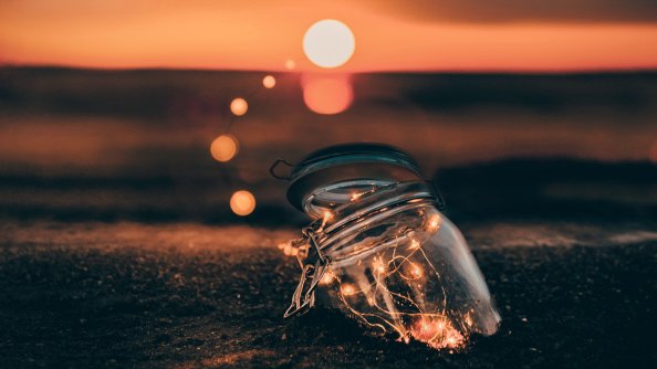 Jar Bokeh Effect Lights 4k