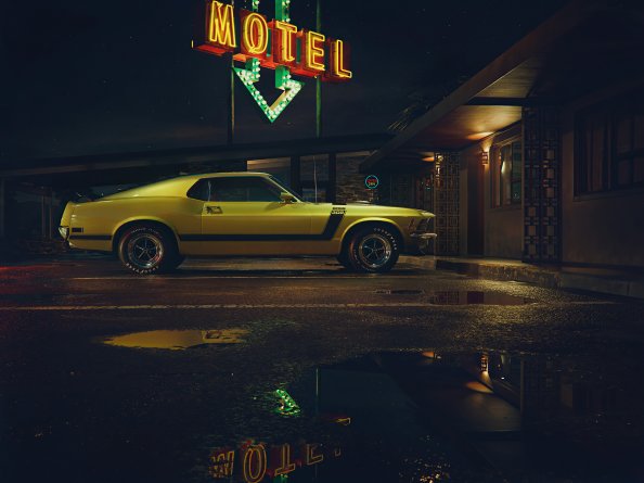 Mustang Outside Motel