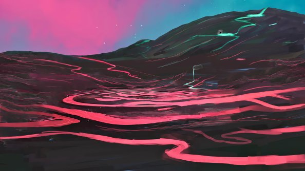 Lava Mountain Digital Art 4k