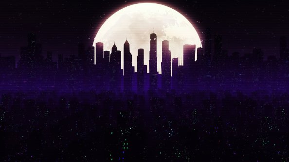 Cityscape Skyline Minimalist Art 4k