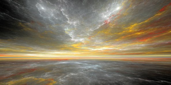 Waves Sky Fractal Art Abstract 4k