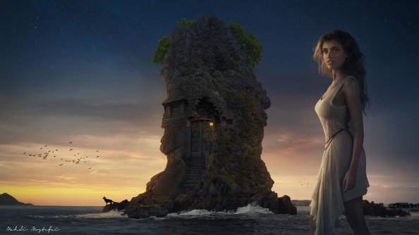 Girl On Island