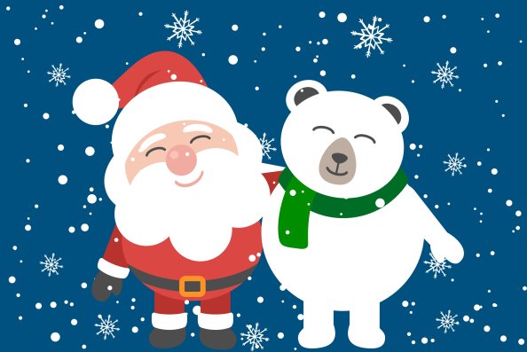 Santa Clause And Bear Friend