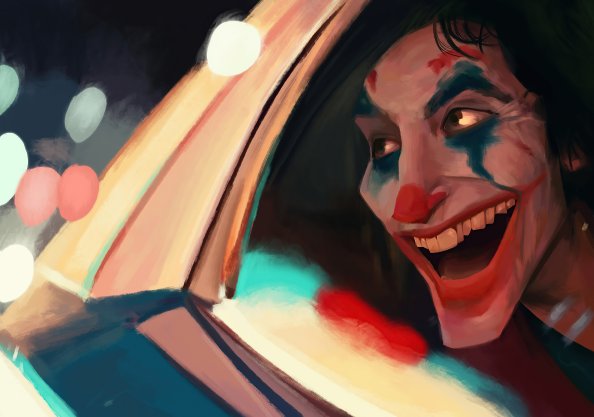 Joker In Police Car Smiling