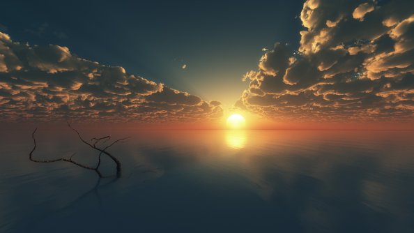 Last Rays Of Sun Before Sunset