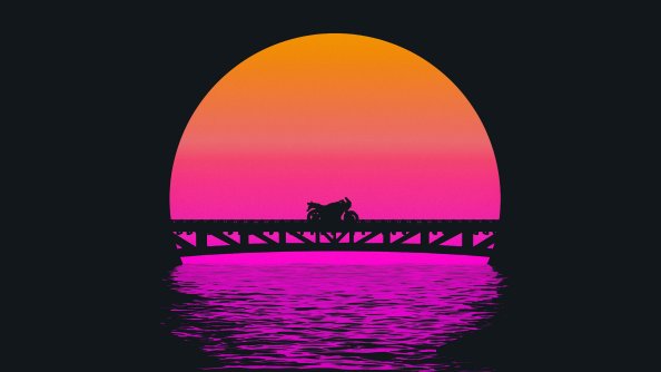 Bike On Bridge Retrowave