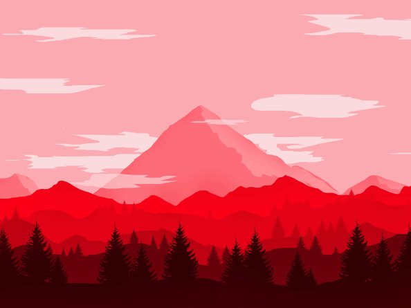 Red Mountains Minimalist 4k