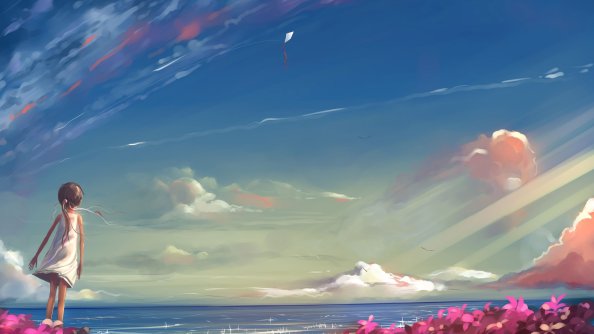 Anime Girl Looking At Sky