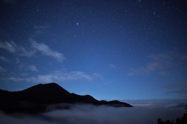 Nature Sky Stars Clouds Mountains Sky