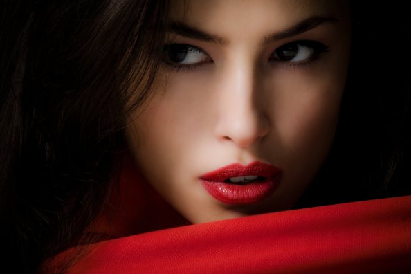 Red Lips Girl 4k
