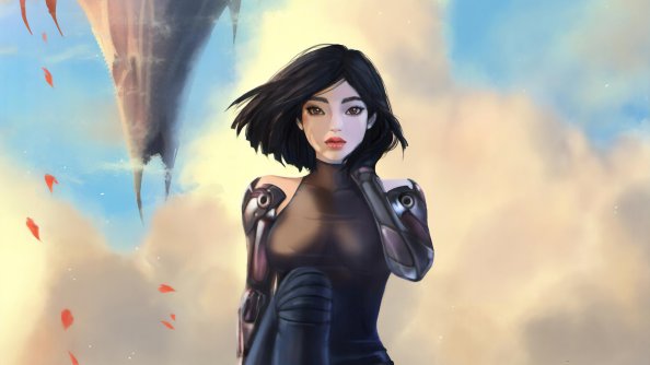 Alita Battle Angel Sketch Art 4k