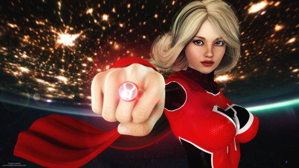 Red Lantern Supergirl 4k
