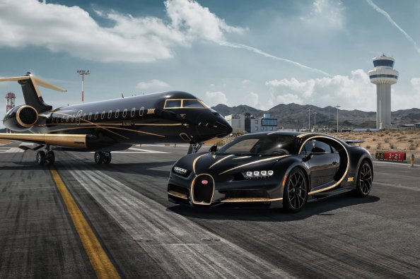 Bugatti Chiron And Private Jet