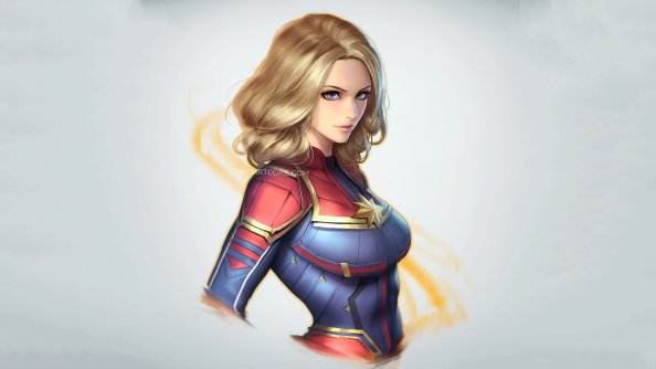 Captain Marvel Minimal Art 4k