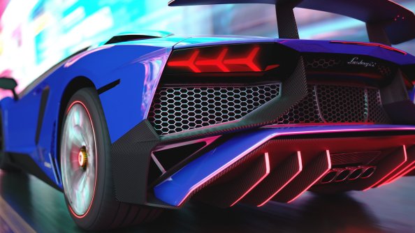 Lamborghini Rear Lights Digital Art
