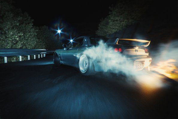 Mazda Rx7 Drifting Night 4k