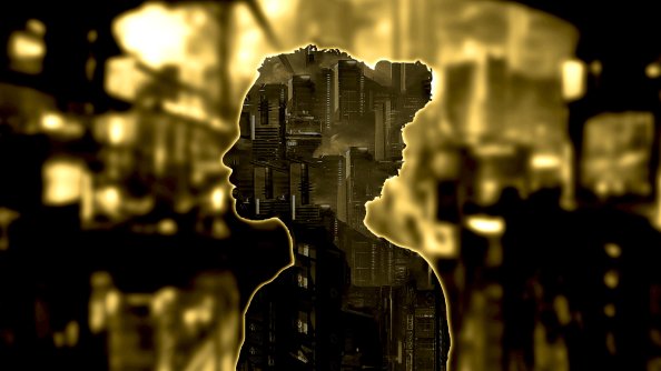 City Silhoutte Face Portrait 5k