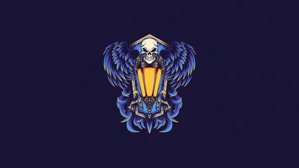 Skull Lamp Minimal 4k