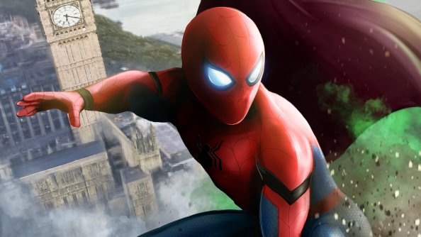 Spider Man In London Artwork