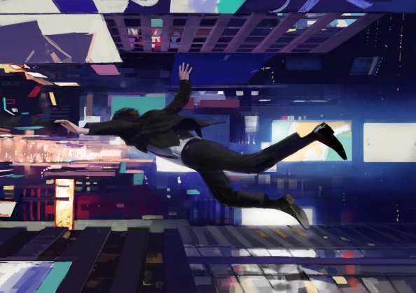 Man Flying Through Building