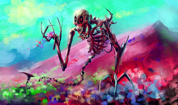 Skelton Skull Colorful Digital Art