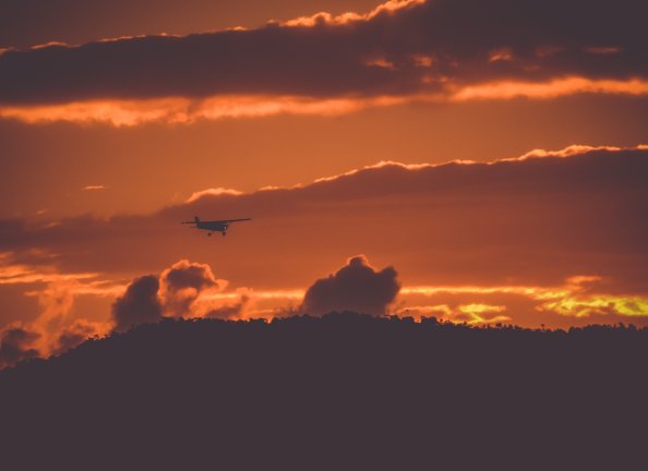 Prop Plane Passing Thorugh Clouds 4k