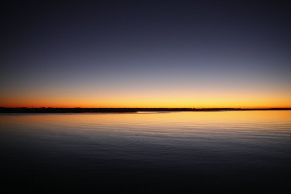 Silhouette Of Calm Sea 4k