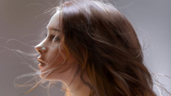 Closeup Portrait Fantasy Girl Art