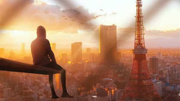 Watching Sunset At The Top 4k