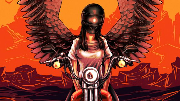 Devil Biker Angel Girl 4k