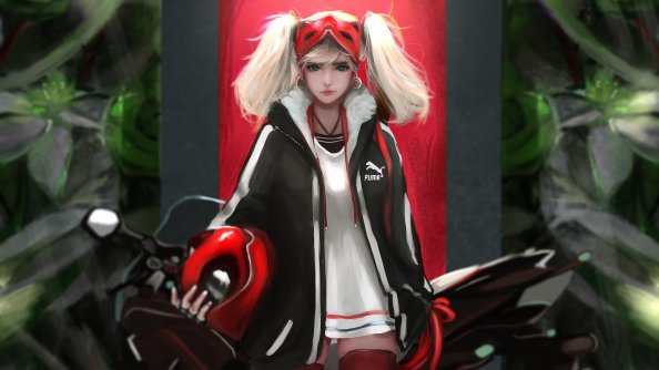 Ann Takamaki Biker Girl Anime 5k