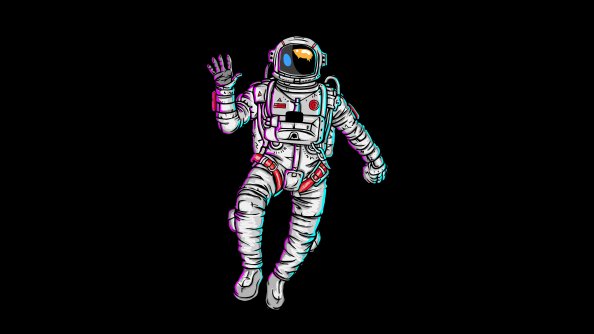 Astronaut Waving Hand Minimal 4k