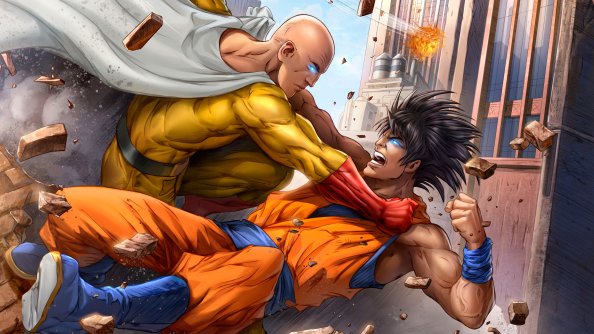 Goku And One Punch Man 5k Art